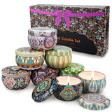 Scented Candles Set, 8 Pack Aromatherapy Candle, Stress Relief & Body Relaxation, 160H Burning, Portable Travel Tin, Candles for Home Scented, Ideal for Yoga, Meditation, Bath