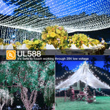 Ollny Outdoor String Lights 800LED 262FT, Waterproof Led Fairy Light with Remote Plug in 8 Modes, Cool White Christmas Lights for Outside Indoor Bedroom Patio Camping Garden