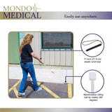 Mondo Medical Blind Cane Mobility Stick - 53in Reflective Red and White Cane with Marshmallow Ball Tip, Seeing and Sight Impaired Foldable Blind Walking Stick for Visually Impaired Men and Women