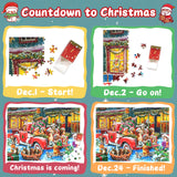 Advent Calendar Puzzle - Christmas Dogs and Cats 1008 Pieces Puzzles for Adults and Kids 24 Days Christmas Countdown Calendar, Advent Calendar 2024 Christmas Decorations Gifts for Boys Girls