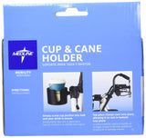 Medline Walker Cup and Cane Holder, Black - Pack of 6, Essential Mobility Aid Accessory for Walkers and Canes, Ideal for Medical Patients, Hospitals, and Nursing Homes