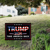 Probsin Trump 2024 Yard Sign with Metal H Stakes Double Sided 16" x 24" Trump Take America Back Signs Voting Supports Elections Outdoor Decorations for Indoor Outdoor Lawn,Garden,Window,Party Supplies