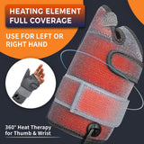 Wrist Thumb Brace Heating Pad for Arthritis and Carpal Tunnel Relief, Heated Wrap for Sprains Trigger Thumb, De Quervain's Tenosynovitis, Tendonitis Wrist Hand Pain Relief - Left Right Hand(L/XL)