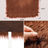 Faux Fur Fabric Christmas Fluffy Fuzzy Craft Shaggy Synthetic Plush Patch Sewing Fur Cuts for DIY Halloween Winter Costume Gnome Beard Miniature Dolls Costume Rugs Mats (Brown,60 x 18 Inch)