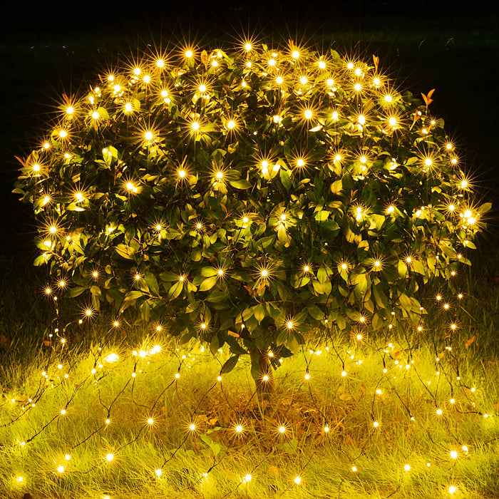 BlcTec Christmas Net Lights, 360 LEDs 9.8ft x 6.6ft Outdoor Christmas Bush Lights with 8 Modes, Timer, Connectable, Waterproof and Sturdy Green Weir for Trees, Bushes, Outdoor Christmas Decorations