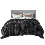 Bedsure Soft Tie Dye Black King Size Blanket for Bed, Fluffy Fuzzy Large King Blanket for Winter, Cozy Plush Sherpa Fleece Faux Fur Blanket, Thick Warm Christmas Blanket Gifts for Women, Men, 108x90