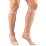 Truform Sheer Compression Stockings, 15-20 mmHg, Women's Knee High Length, Dot Pattern, Nude, X-Large