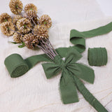 Keypan Hunter Green Ribbon 1-1/2 x 15 Yards Handmade Cotton Frayed Fringe Fabric Ribbons for Crafts Flower Bouquets Wedding Christmas Tree Home DIY Decor