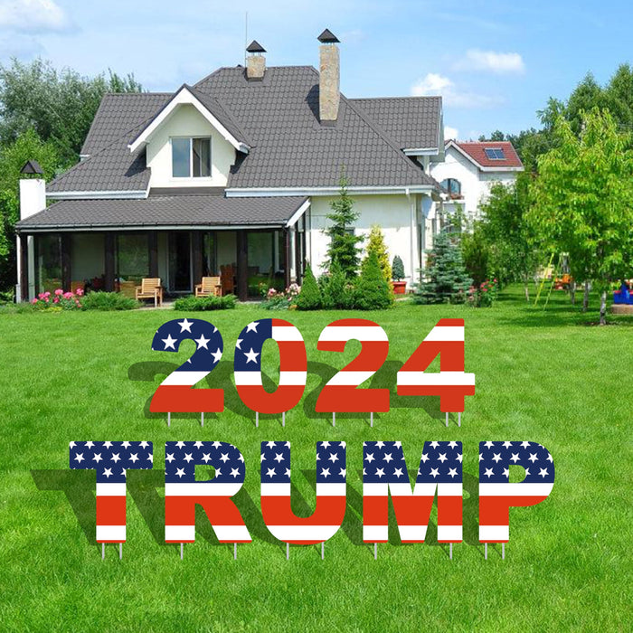 Trump Yard Signs - Trump 2024 Signs with Stake, 9Pcs Trump Yard Sign for Outdoor Garden Lawn Yard