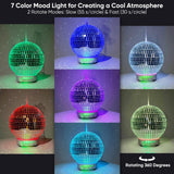 Disco Ball Diffuser Rotating - Original Disco Essential Oil Diffuser with Whisper Quiet Operation, 7 Color Night Light & 4 Time Settings, Cute Home Decor | Aromatherapy Diffuser for Medium Room Silver