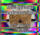 Booming Acres Booming Grains | 3lb Sterile Mushroom Oats Including Injection Port | Sterile Hydrated Grains for Growing Mushrooms