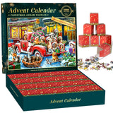 Advent Calendar Puzzle - Christmas Dogs and Cats 1008 Pieces Puzzles for Adults and Kids 24 Days Christmas Countdown Calendar, Advent Calendar 2024 Christmas Decorations Gifts for Boys Girls