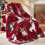 Bedsure Christmas Heated Blanket Throw - Soft Flannel Sherpa Electric Blanket with Pet Pattern, Heating Blanket as a Gift, with 6 Heating Levels, 4 Time Settings, and 3-Hour Auto-Off (50x60 inches)