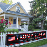 Generic Trump 2024 Banner 120"" x 20"" Decorations Take America Back Black Red Star America Yard Sign Flag with 4 Brass Grommets protection Fade Resistant for Outdoor