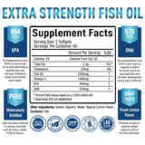 Premium Omega 3 Fish Oil Supplement 2400mg - Burpless Fish Oil Omega3 Softgels w/ 1440mg EPA & DHA, Brain Function & Eye Health - Lemon Flavor, Non-GMO 120 Softgels