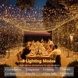 BrizLabs String Lights Warm White, 65.6ft 200 LED String Lights with Remote, 8 Modes Christmas Globe Lights, Dimmable Xmas Tree Ball Lights Outdoor Mini Globe Light for Christmas Tree Home Party Patio