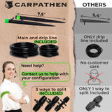 CARPATHEN Drip Irrigation System - Adjustable Premium Irrigation System for Garden, Raised Beds - Complete Drip Irrigation Kit with Drip Emitters, 5/16" and 1/4" Irrigation Tubing and Barbed Fittings