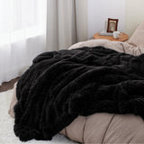 Bedsure Soft Black Throw Blanket for Couch, Fluffy Fuzzy Blankets & Throws for Bed, Sofa, Cozy Plush Sherpa Fleece Faux Fur Blanket, Thick Warm Christmas Blanket Gifts for Women, Men, 50x60