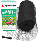 AlpineReach Garden Netting 7.5 x 100 ft Heavy Duty Bird Net, Deer, Plant Protection Extra Strong Woven Mesh, Reusable Kit with Zip Ties, Animal Fencing for Fruits Trees, Black