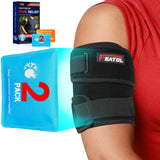 FEATOL Bicep Tendonitis Brace with 2 Packs Gel Ice Pack, Upper Arm Brace Tricep Compression Sleeve Support Hot & Cold Therapy for Men and Women, Pain Relief for Muscle Strains,Inflammation, X-Large