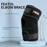 FEATOL Elbow Brace for Tendonitis and Tennis Elbow for Men and Women, Golfers Elbow Brace with Spring Stabilizer, Tennis Compression Sleeve, Elbow Support for Pain Relief, Ulnar Nerve Entrapment, Epicondylitis and Sports Recovery…