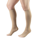 Truform Short Length Surgical Stockings, 18 mmHg Compression for Men and Women, Knee High Length, Open Toe, Beige, X-Large