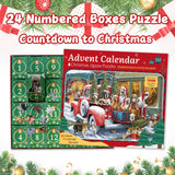 Christmas Puzzle Advent Calendar 2024, Christmas Jigsaw Puzzles for Kids and Adults- Dog's Christmas Advent Calendar Puzzle 24 Boxes 1008 Pieces Puzzles Countdown to Christmas Decorations Gifts