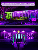 Purple Flood Light Bulbs Outdoor 2 Pack, Par38 LED Purple Light Bulbs Not-dimmable15W(100W Equivalent) E26 Purple Light Bulb Halloween Christmas Decorations Light Bulbs for Porch Home Holiday Lighting