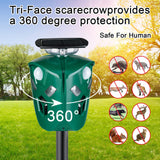 Ultrasonic Animal Repellers Outdoor Waterproof Solar Deterrent Devices Green Ultrasonic Deer Repellents with Motion Sensor Flashing Light for Garden Yard Farm House Drive Coyote Raccoon Skunk (2 Pack)