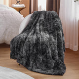 Bedsure Soft Tie Dye Black Twin Blanket for Bed, Fluffy Fuzzy Blankets Twin Size for Couch, Sofa, Cozy Plush Sherpa Fleece Faux Fur Blanket, Thick Warm Christmas Blanket Gifts for Women, Men, 60x80