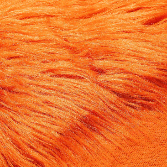 Faux Fur Fabric Christmas Fluffy Fuzzy Craft Shaggy Synthetic Plush Patch Sewing Fur Cuts for DIY Halloween Winter Costume Gnome Beard Miniature Dolls Costume Rugs Mats (Orange,60 x 18 Inch)