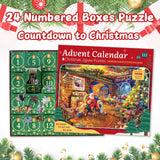 Puzzle Advent Calendar 2024 Christmas Puzzle for Kids Adults - Santa's Workshop 24 Boxes 1008 Pieces Advent Puzzle Countdown to for Boys Girls Christmas Decorations(27.56" x 19.69")