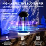 Cordless Bug Zapper Outdoor & IP67 Waterproof Mosquito Zapper Indoor & Camping 4800mAh Electric Wireless Fly Zapper Portable Fly Trap (Black)