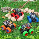 SevenQ Monster Truck Toys Cars for Boys, 4 Pack Race Cars Party Favors for Kids Push and Go Flip Stunt Pull Back Cars, Toddler Toys Classroom Prizes Christmas Goodie Bag Stuffers Birthday Gifts