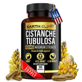 Earth Elixir Cistanche Tubulosa 400 mg (180 Capsules) 3 Months Supply – Made in USA - 3rd Party Tested - Cistanche Supplement - Zero Fillers - Max Purity- Vegan - Nootropics - 100% Pure Cistanche Herb