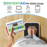 Medical Grade Floor Scale - Portable - Easy to Read Digital Display - Heavy Duty - Home, Hospital & Physician Use - Pound & Kilogram Settings - 12" x 12.5" Platform - 550 lb Limit by Patient Aid