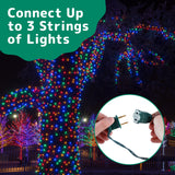 PREXTEX Christmas Lights (60 Feet, 2 pack of 150 Lights) – Multi Color Christmas Tree Lights with Green Wire - Indoor/Outdoor String Lights - Warm Multi Color Twinkle Lights