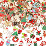 SANNIX 350Pcs Christmas Charms for Jewelry Making, Gold Enamel Charms Christmas Charm Pendants for DIY Crafts Bracelets Necklace Earrings Craft Supplies