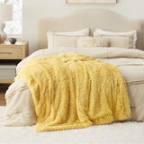 Bedsure Soft Yellow Throw Blanket for Couch, Fluffy Fuzzy Blankets & Throws for Bed, Sofa, Cozy Plush Sherpa Fleece Faux Fur Blanket, Thick Warm Christmas Blanket Gifts for Women, Men, 50x60