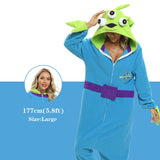 NAITOKE Adult Animal Onesie Halloween Costume Cosplay One-Piece Pajamas Women Man Teens Blue Green