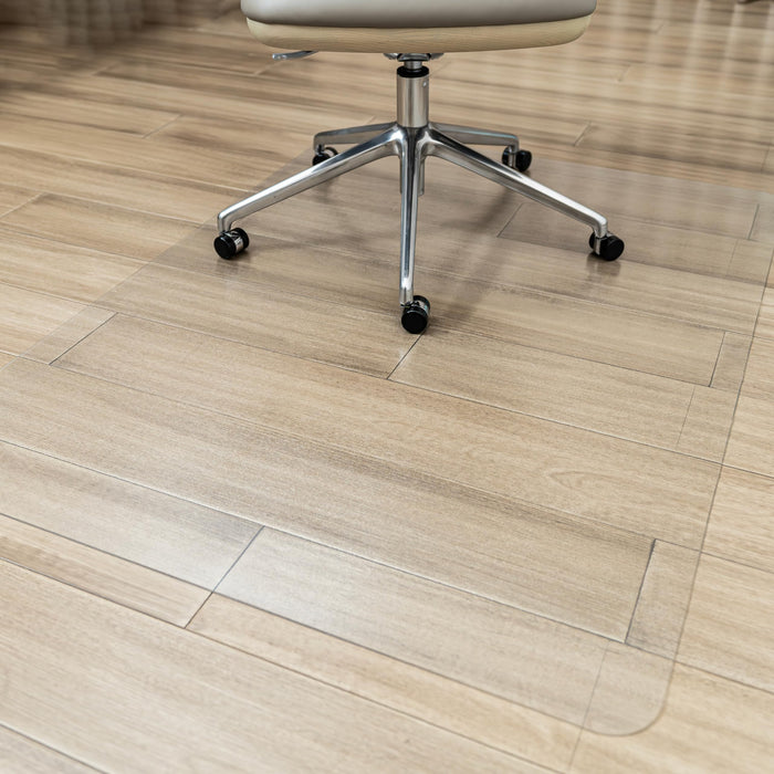 Lociciwayo Desk Chair Mat for Hardwood Floor, Plastic Floor Protector Mat with Non-Slip Texture, Rectangle Hard Floor Computer Chair Mat with Milled Edge (40"x48" inch)