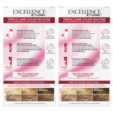 L'Oreal Paris Excellence Creme Permanent Hair Color, 7.5A Medium Ash Blonde, 100 percent Gray Coverage Hair Dye, Pack of 2