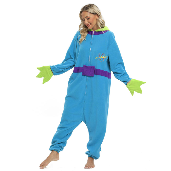 NAITOKE Adult Animal Onesie Halloween Costume Cosplay One-Piece Pajamas Women Man Teens Blue Green