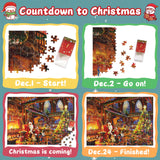 Advent Calendar 2024 Jigsaw Puzzle for Kids and Adults- 1008 Pieces Puzzle 24 Days Christmas Countdown Calendar Family Game Christmas Gifts for Kids Adults - Santa's Worshop(27.56 x 19.68 Inch)