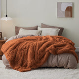 Bedsure Soft Burnt Orange King Size Blanket for Bed, Fluffy Fuzzy Large King Blanket for Winter, Cozy Plush Sherpa Fleece Faux Fur Blanket, Thick Warm Christmas Blanket Gifts for Women, Men, 108x90