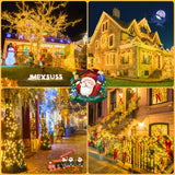 JMEXSUSS 2 Pack Solar Lights Outdoor Waterproof: 200 LED 86ft Solar Christmas Lights Warm White - Green Wire Solar String Lights for Outside Tree Yard Garden Deck Fence Patio Balcony Wedding