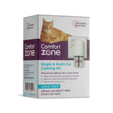 Comfort Zone Calming Pheromone Diffuser Starter Kit, for a Calm Single or Multi-Cat Home, Reduces Stress, Spraying, Scratching & Other Problematic Behaviours, 1 Diffuser & 1 Refill