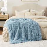 Bedsure Soft Blue Throw Blanket for Couch, Fluffy Fuzzy Blankets & Throws for Bed, Sofa, Cozy Plush Sherpa Fleece Faux Fur Blanket, Thick Warm Christmas Blanket Gifts for Women, Men, 50x60