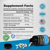 Glucosamine | Chondroitin | MSM | Collagen - 2800 mg Joint Support Supplement - Made in USA - FSA HSA Eligible - Cartilage Health, Mobility & Strength - Flexibility Nutritional Vitamins, 120 Capsules