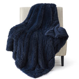 Bedsure Soft Navy Blue Throw Blanket for Couch, Fluffy Fuzzy Blankets & Throws for Bed, Sofa, Cozy Plush Sherpa Fleece Faux Fur Blanket, Thick Warm Christmas Blanket Gifts for Women, Men, 50x60